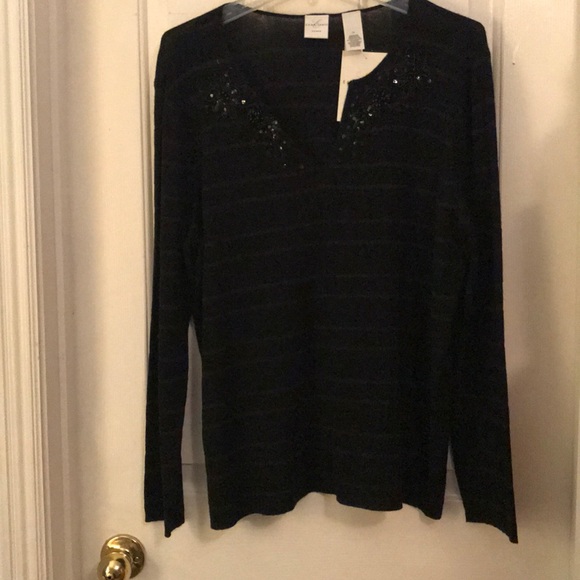 Emma James Black Sequin Sweater